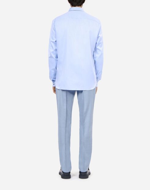 Chemise formelle à rayures chevron bleues