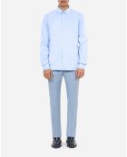 Chemise formelle à rayures chevron bleues