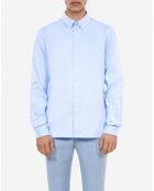 Chemise formelle à rayures chevron bleues