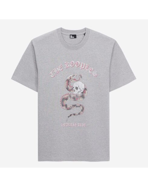 T-shirt avec sérigraphie gris clair