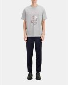 T-shirt avec sérigraphie gris clair