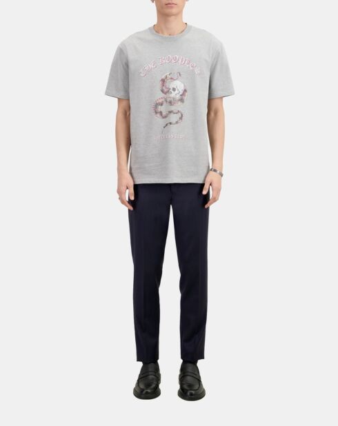 T-shirt avec sérigraphie gris clair