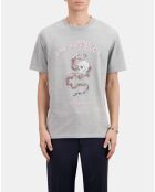 T-shirt avec sérigraphie gris clair