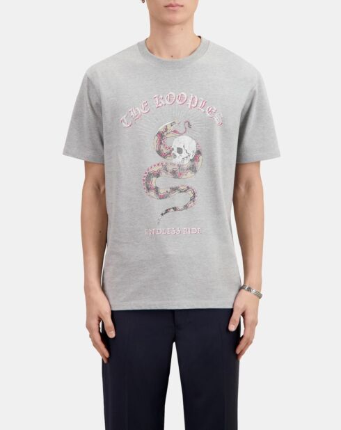 T-shirt avec sérigraphie gris clair