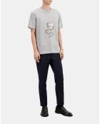 T-shirt avec sérigraphie gris clair