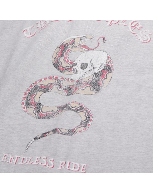 T-shirt avec sérigraphie gris clair