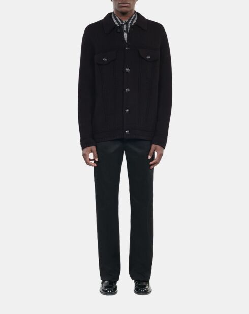 Cardigan en laine noire