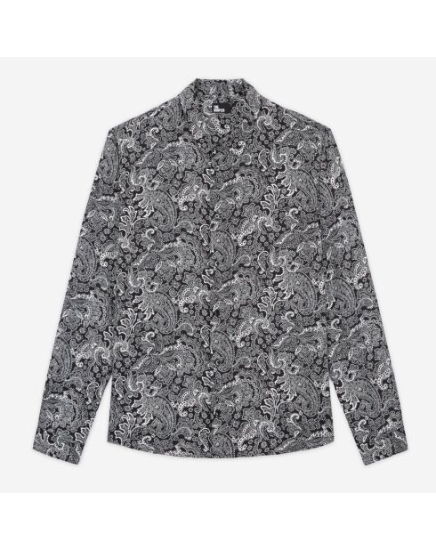 Chemise imprimée noire et blanche