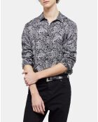 Chemise imprimée noire et blanche