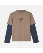 T-shirt manches longues beige kaki