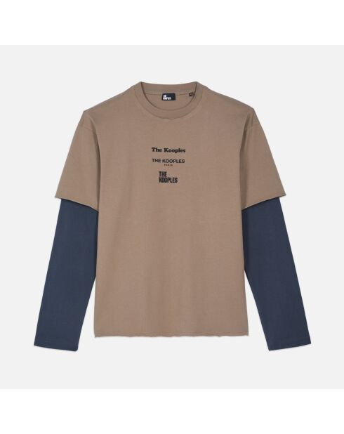 T-shirt manches longues beige kaki