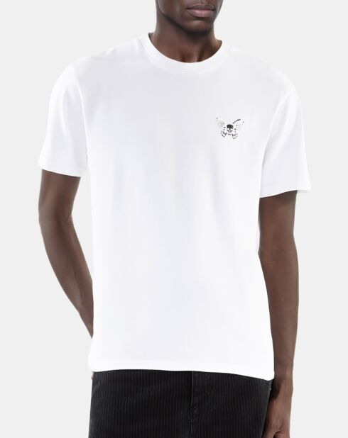 T-shirt avec broderie blanc