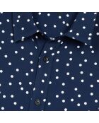 Chemise imprimée à pois bleu marine et écru