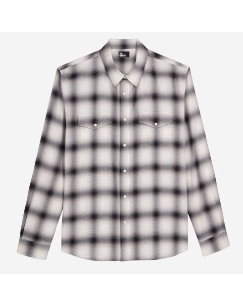 Chemise à carreaux noirs, gris et blancs