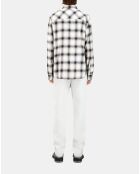 Chemise à carreaux noirs, gris et blancs