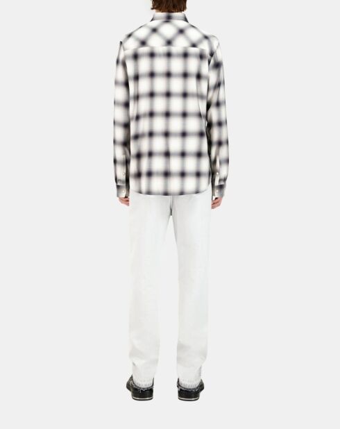 Chemise à carreaux noirs, gris et blancs
