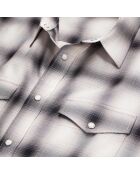 Chemise à carreaux noirs, gris et blancs