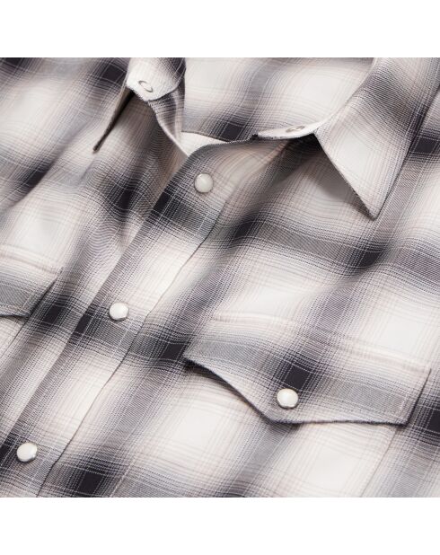 Chemise à carreaux noirs, gris et blancs