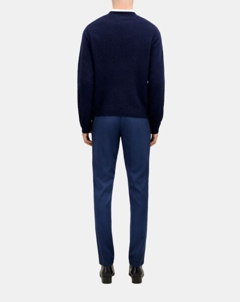 Pull en laine mélangée bleu marine