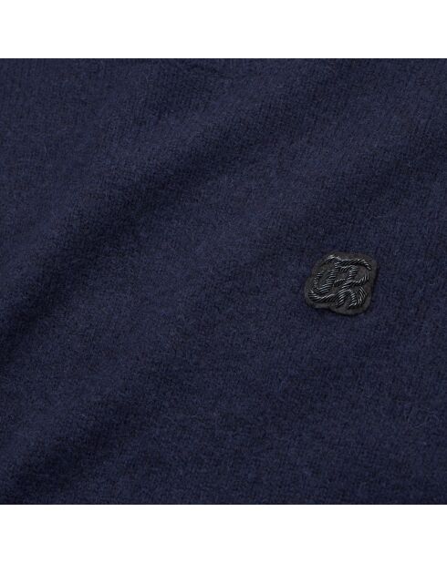 Pull en laine mélangée bleu marine