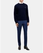 Pull en laine mélangée bleu marine