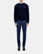 Pull en laine mélangée bleu marine