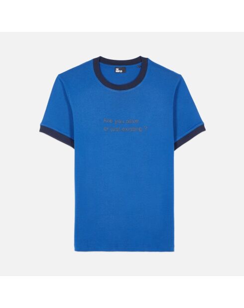 T-shirt avec sérigraphie bleu