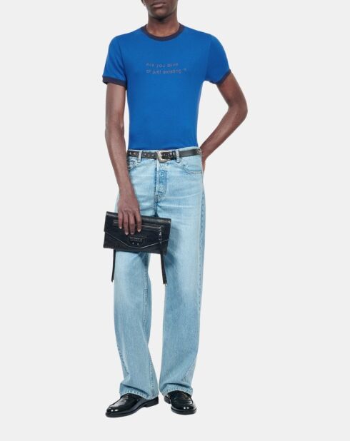 T-shirt avec sérigraphie bleu