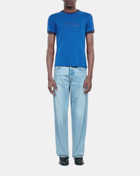 T-shirt avec sérigraphie bleu