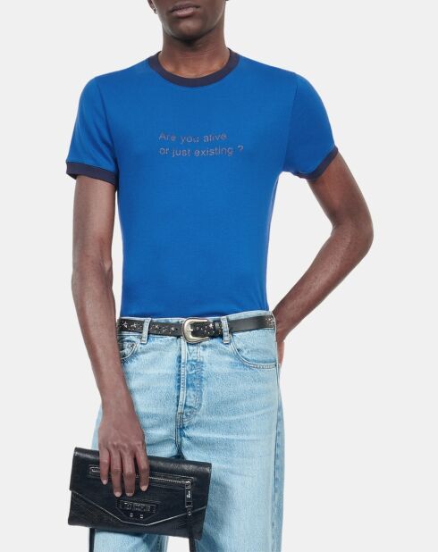 T-shirt avec sérigraphie bleu