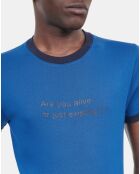 T-shirt avec sérigraphie bleu