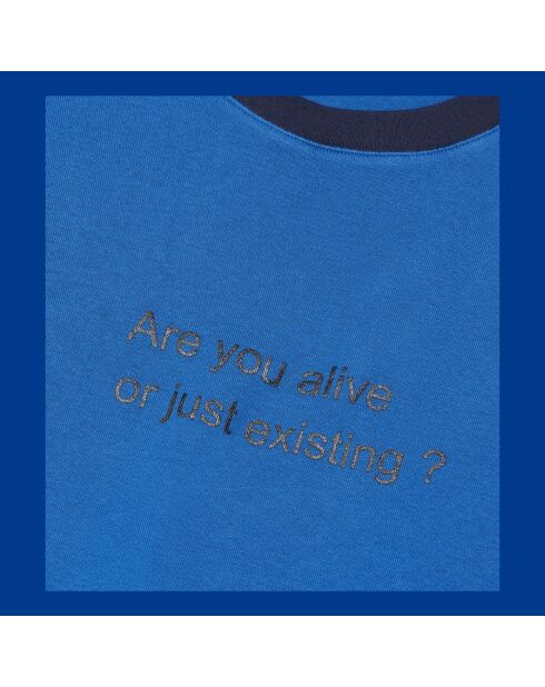 T-shirt avec sérigraphie bleu