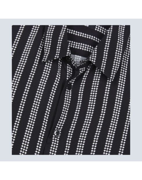 Chemise avec imprimé pied de poule noire et blanche