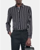 Chemise avec imprimé pied de poule noire et blanche