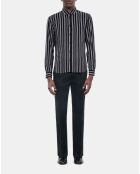 Chemise avec imprimé pied de poule noire et blanche