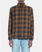 Surchemise à carreaux noirs et marron