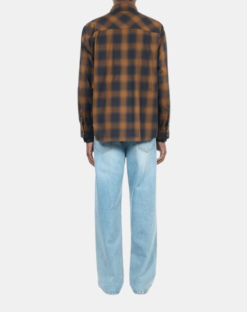 Surchemise à carreaux noirs et marron