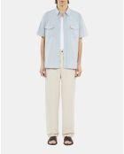 Chemise manches courtes en denim bleue