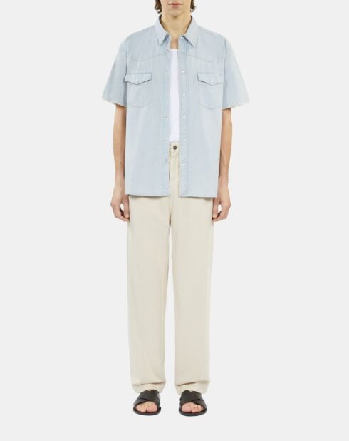 Chemise manches courtes en denim bleue