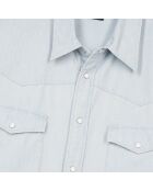 Chemise manches courtes en denim bleue