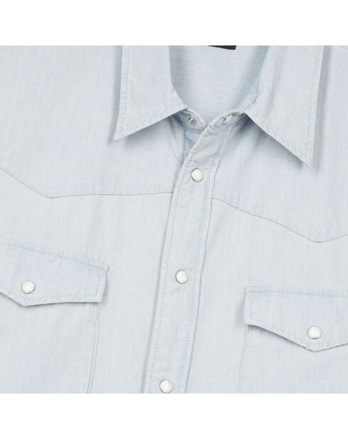 Chemise manches courtes en denim bleue