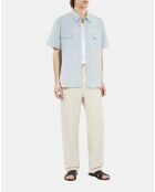 Chemise manches courtes en denim bleue