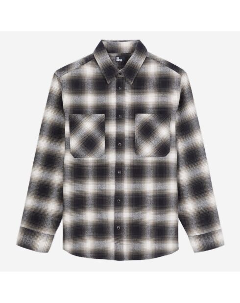 Surchemise à carreaux noirs et gris