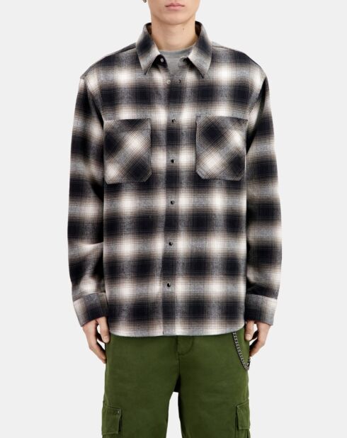 Surchemise à carreaux noirs et gris
