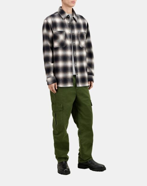 Surchemise à carreaux noirs et gris