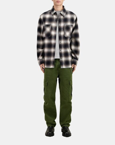 Surchemise à carreaux noirs et gris