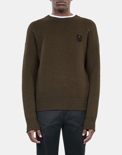 Pull en laine kaki