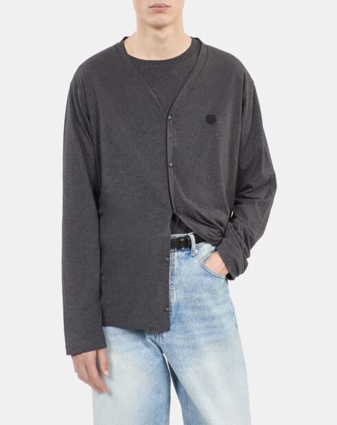 Cardigan en coton gris