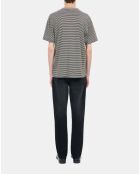 T-shirt Blason à rayures noir et blanc