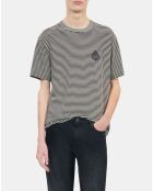 T-shirt Blason à rayures noir et blanc
